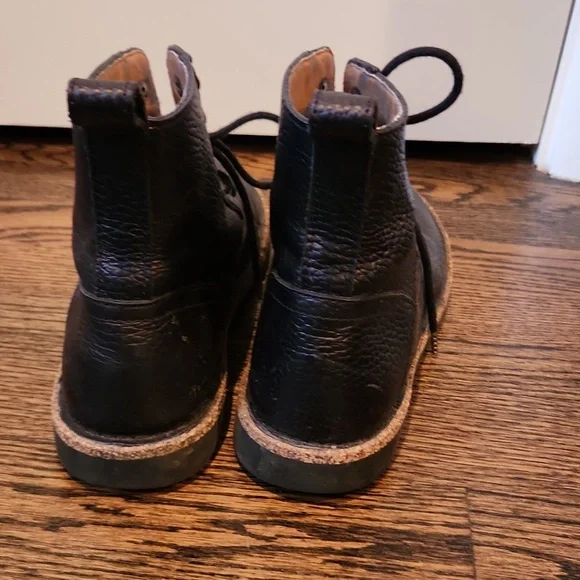 Black Leather Lace-Up Boots - Picture 5 of 9